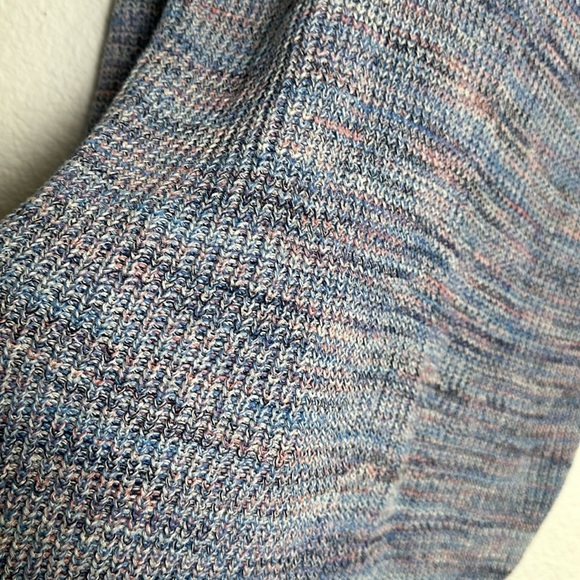 J Jill Women’s Size Small Blue Marled V Neck Cotton Pullover Knit Sweater - Picture 5 of 9